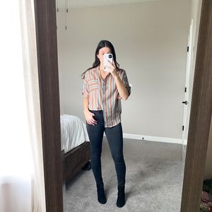 Brown and Blue Button Up Shirt